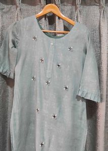 beautiful sea green kurta