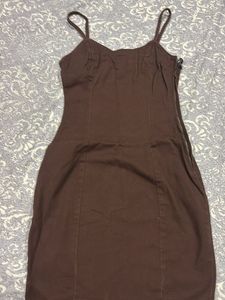 Brown Spaghetti Strap Dress