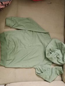 Cute Green Hoodie with Floral Design