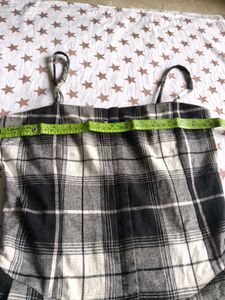 Plaid Mini Dress with Pleated Skirt