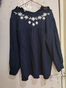 Navy Blue 3/4th Sleeves Top