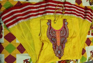 Yellow Embroidered Anarkali Suit
