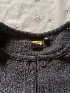 Off Duty Textured Button-Up Cardigan