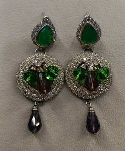 Elegant Green Stone Dangle Earrings With Free 🎁