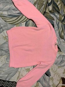 Pink Crew Neck Knit Sweater