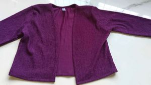Purple Textured Crop Top