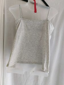 George Soft Grey Lace Trim Camisole Top