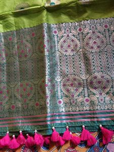 Green Silk Blend Assamese traditional makhela sado