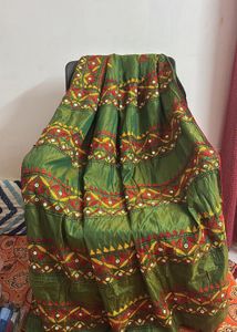 Vibrant Green Kathiyawadi Embroidered Saree