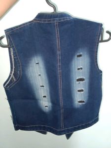 Distressed Denim Vest