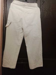 Cream Wide Leg Jeans