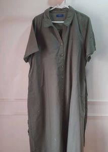 SALE!!Olive Green Button-Up Denim one piece