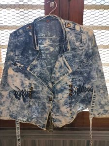 Vintage Y2k Stylish Acid Wash Denim Jacket