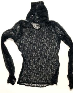 Black Lace ZARA Turtleneck Long Sleeved Top