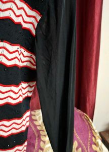 Striped Long Sleeve Top with criss cross back