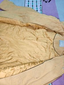 Yellow Hooded Toggle Coat