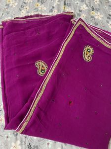 georgette purple saree