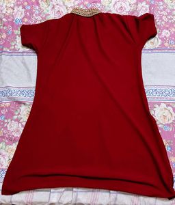 Red &amp; Gold Embellished Dress