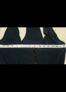 Navy Blue Gauze Mini Dress