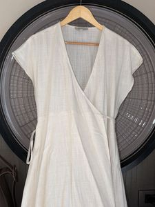 Elegant Linen Wrap Dress