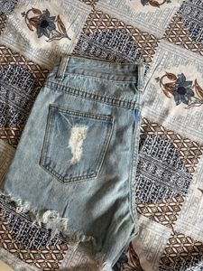 Distressed Denim Shorts