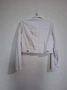 White Cropped Denim Jacket