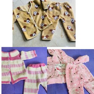 combo of 3 woollen set unisex Cute Baby Girls Slee