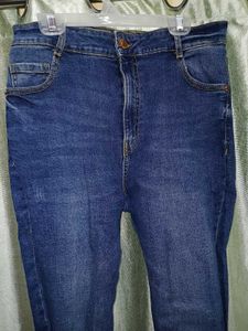 Dark Wash Denim Ripped Jeans