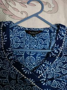 Blue Printed Maxi Dress