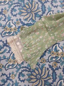 Chic Floral Print Pleated Tunic