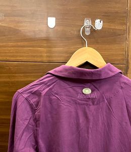 Purple Long Sleeve Collared Top