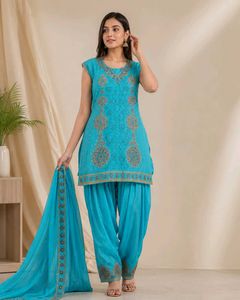 Embellished Teal Kurta