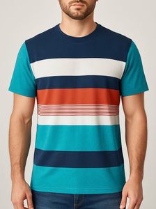Men's Striped Crew Neck T-Shirt