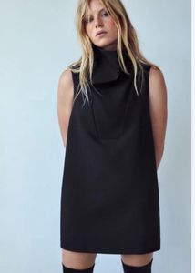 ZARA Sleek Black Sleeveless Tunic dress