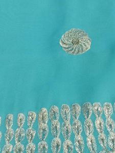 Elegant Sky Blue Embroidered Saree