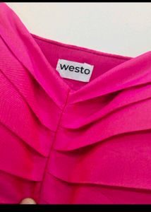 Hot Pink Ruffled Peplum Top