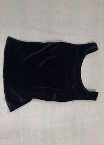 Black Velvet Blouse Top