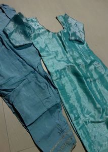 Teal Kurta with Pants &amp; Dupatta