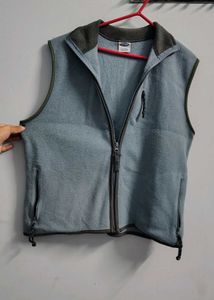 Light Blue Fleece Vest cardigan winter sky blu