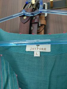 Jaypore Teal Embroidered Kurta with inner