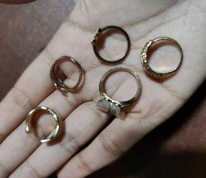 Cute Butterfly &amp; Flower 5 Rings Set