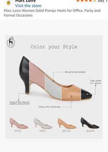 Marc Loire Beige PU Kitten Pumps with box