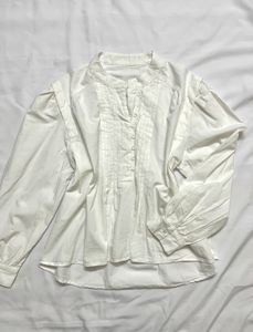High low oversized white cotton formal shirt