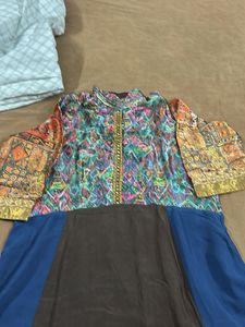 pure crepe with  satin vibrant ethnic go