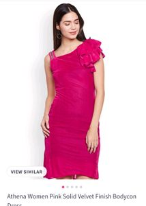 Velvet One-Shoulder Dress with Rhinestone Strap