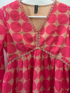 SASSAFRAS Pink Polka Dot dress