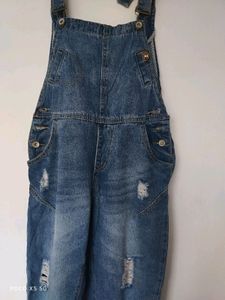 Distressed Denim Overalls