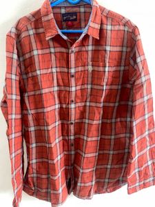 U.S Polo Assn. Men's Orange Plaid Shirt