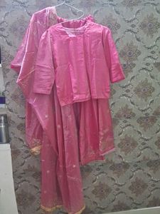 size XL pink lehenga kurti dupatta