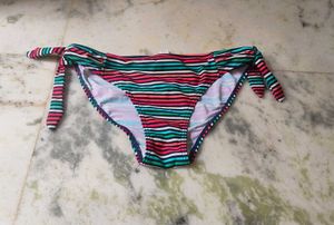 Colorful Striped Tie-Side Bikini Bottoms